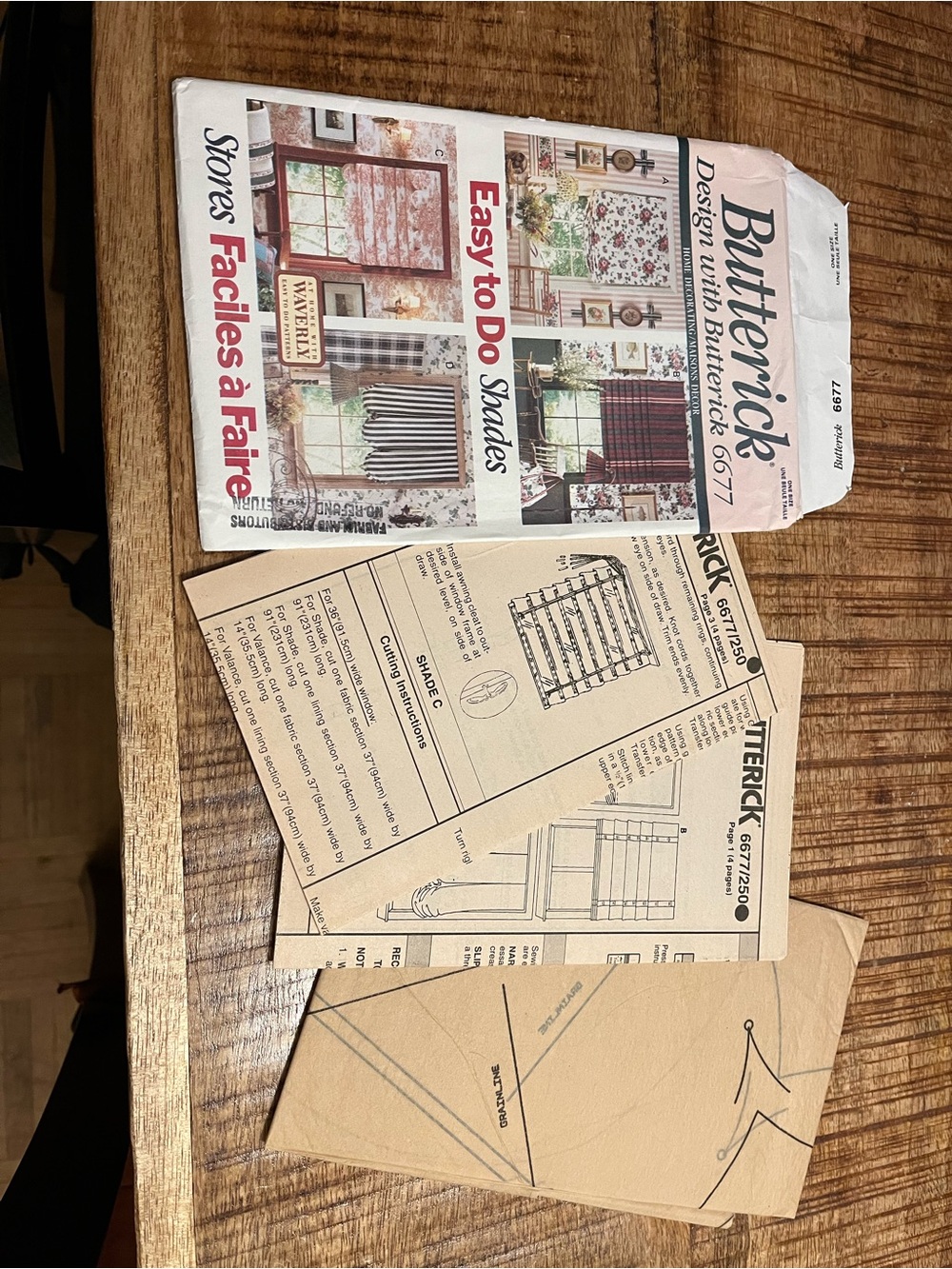 Butterick Window Shade Pattern - Picture 2 of 2